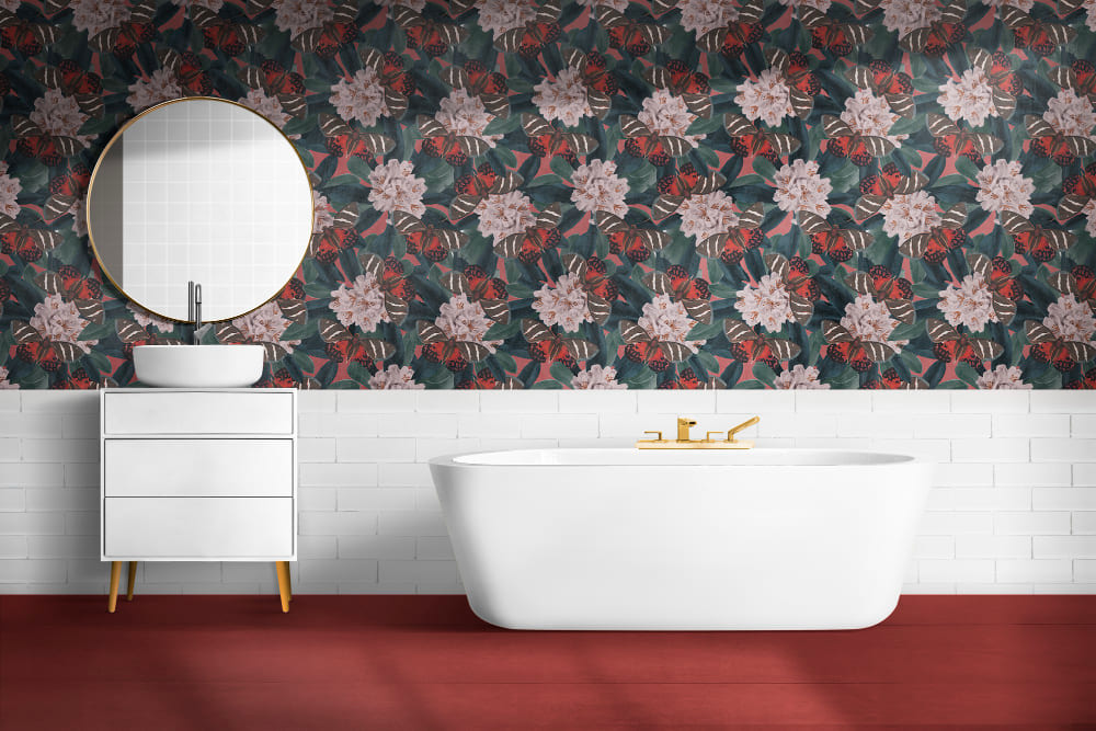 Papel pintado impermeable baño
